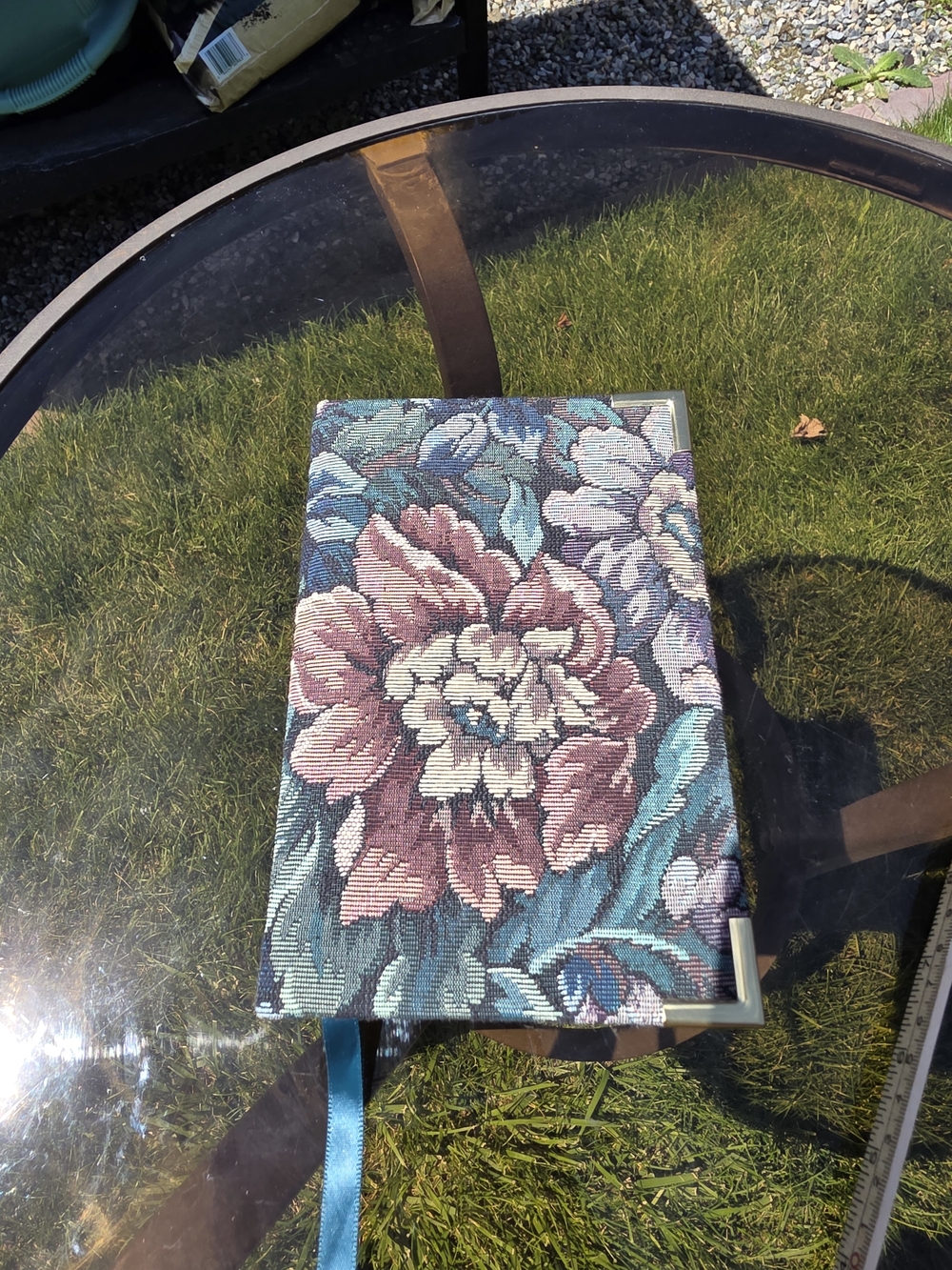 Floral Tapestry Hardcover Address Book Organizer Teal Mauve Vintage